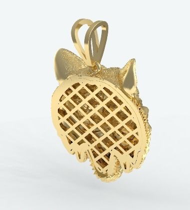 Wolf pendant nice sculpture 3D print model_10