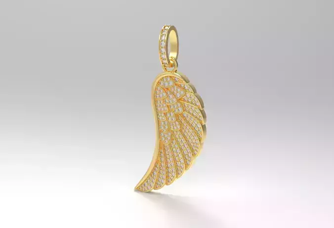 Wing diamond pendant