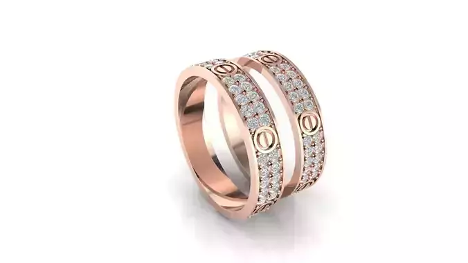 Diamond love wedding ring
