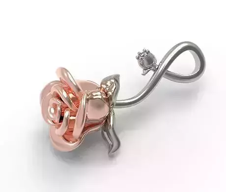 Vintage rose pendant