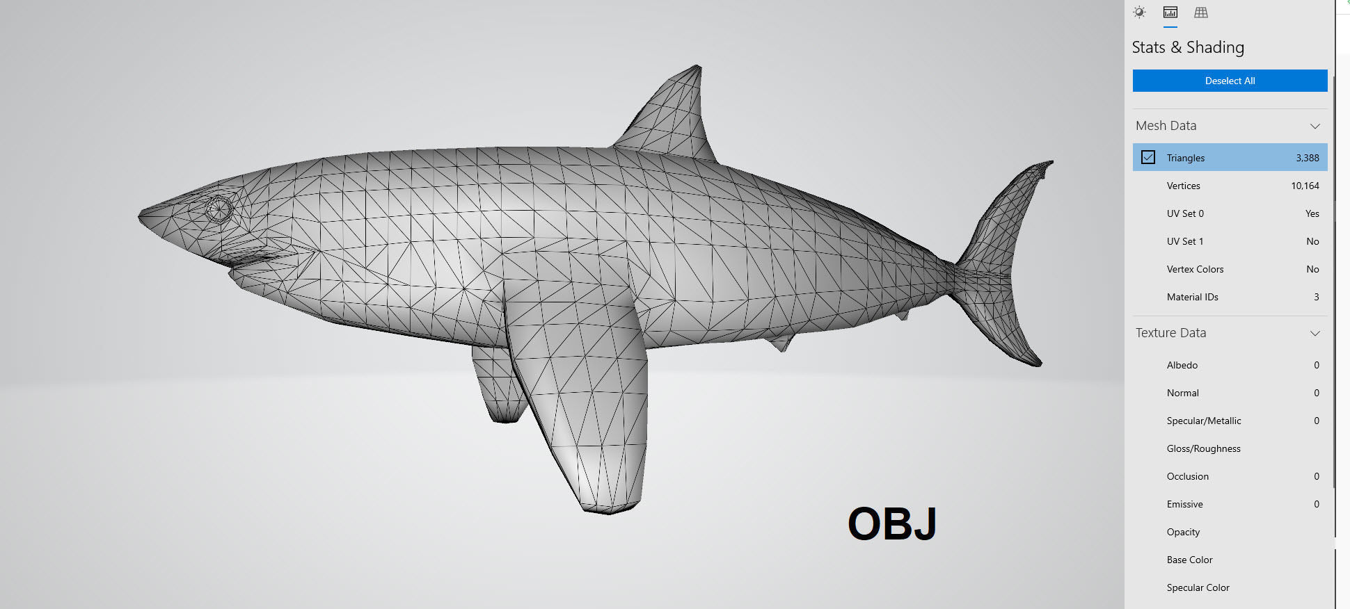 Shark low poly 3D model_4