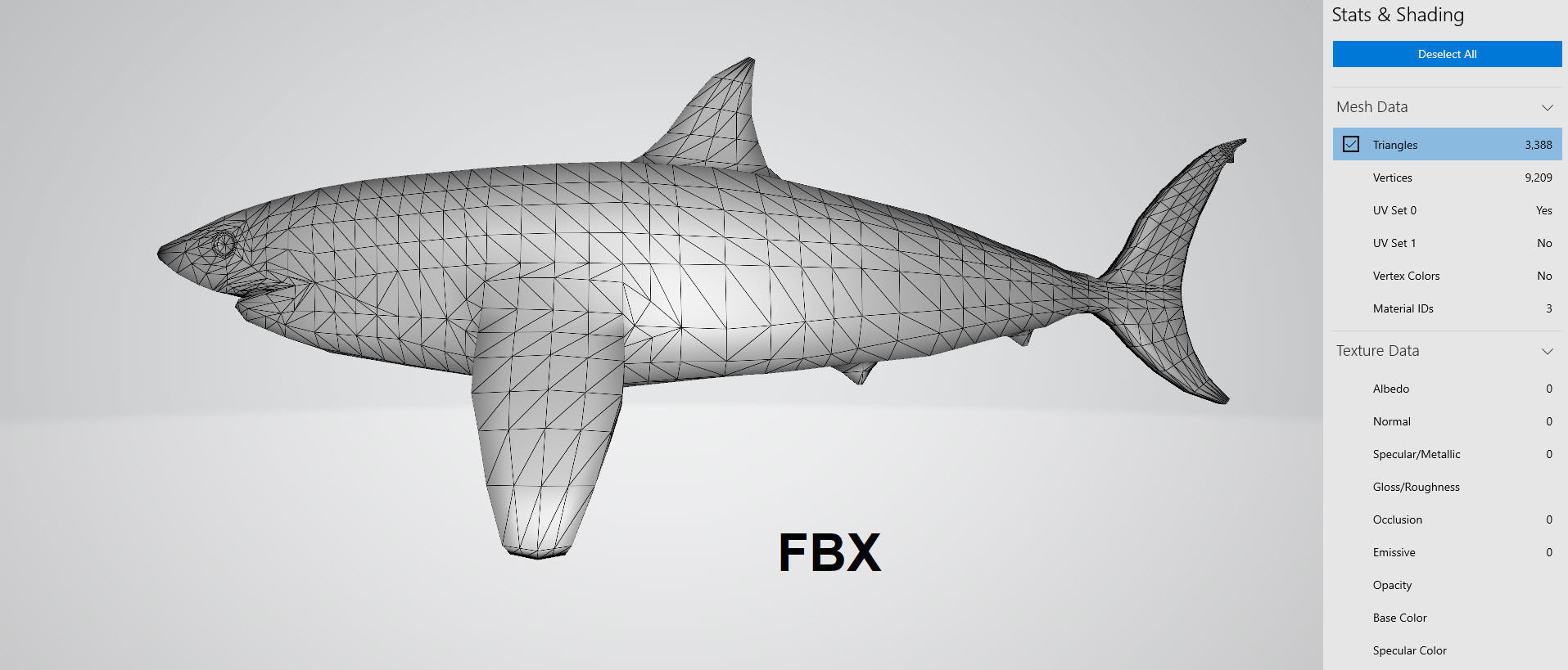 Shark low poly 3D model_3