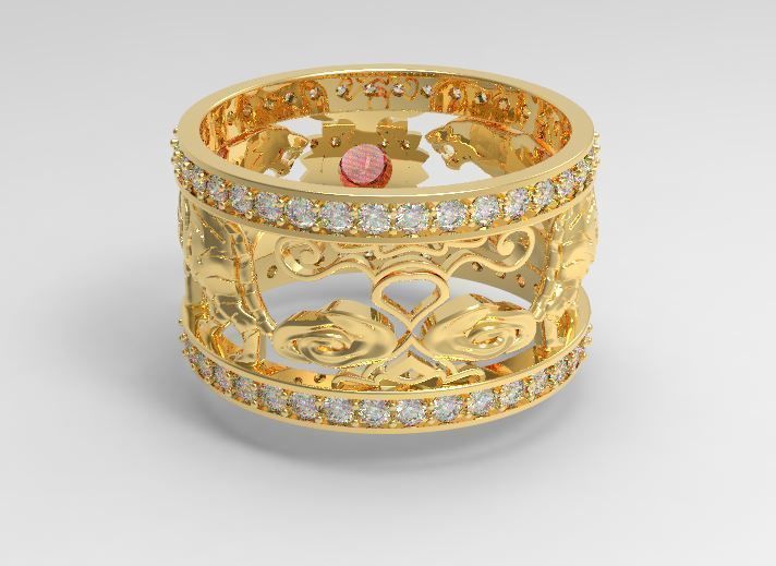 Tiger men ring 3D print model_5