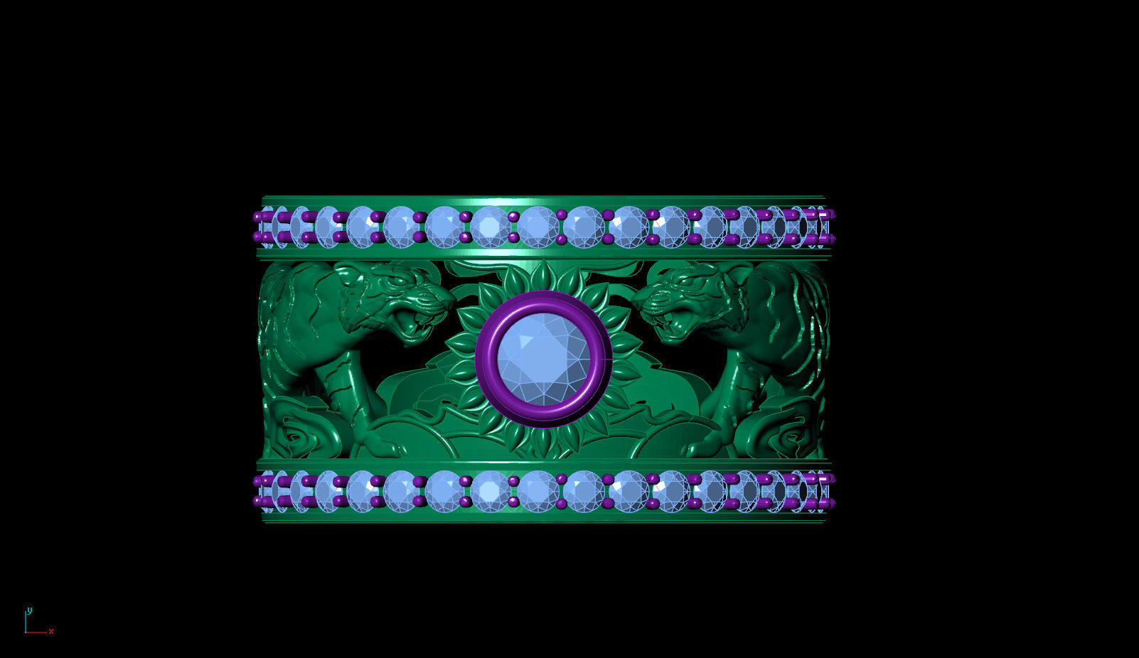 Tiger men ring 3D print model_10