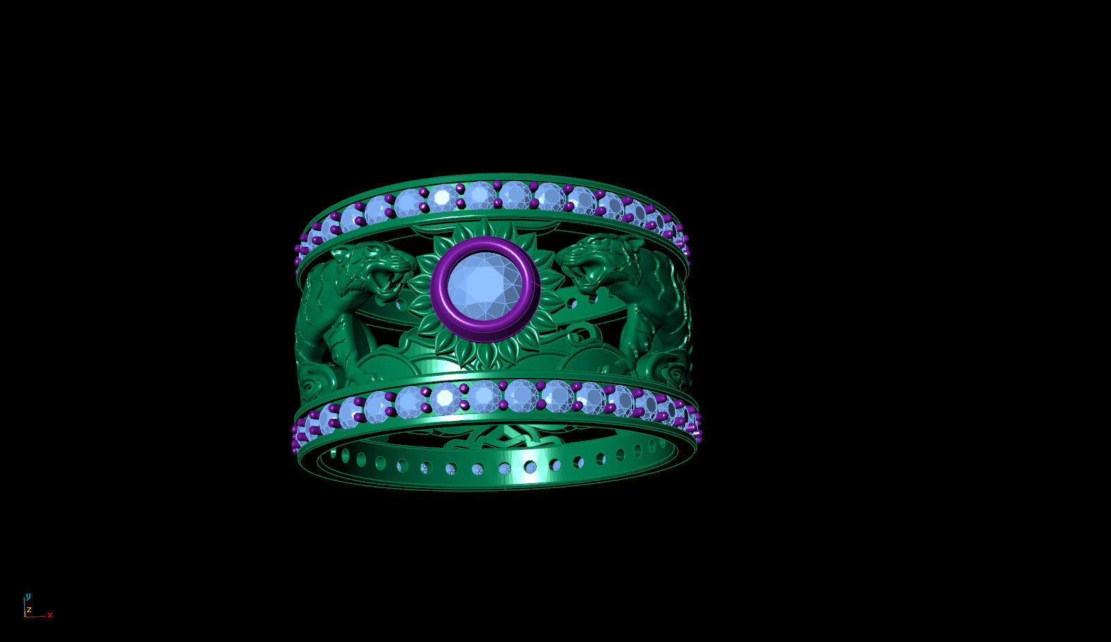 Tiger men ring 3D print model_14