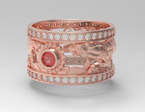 Tiger men ring 3D print model_4