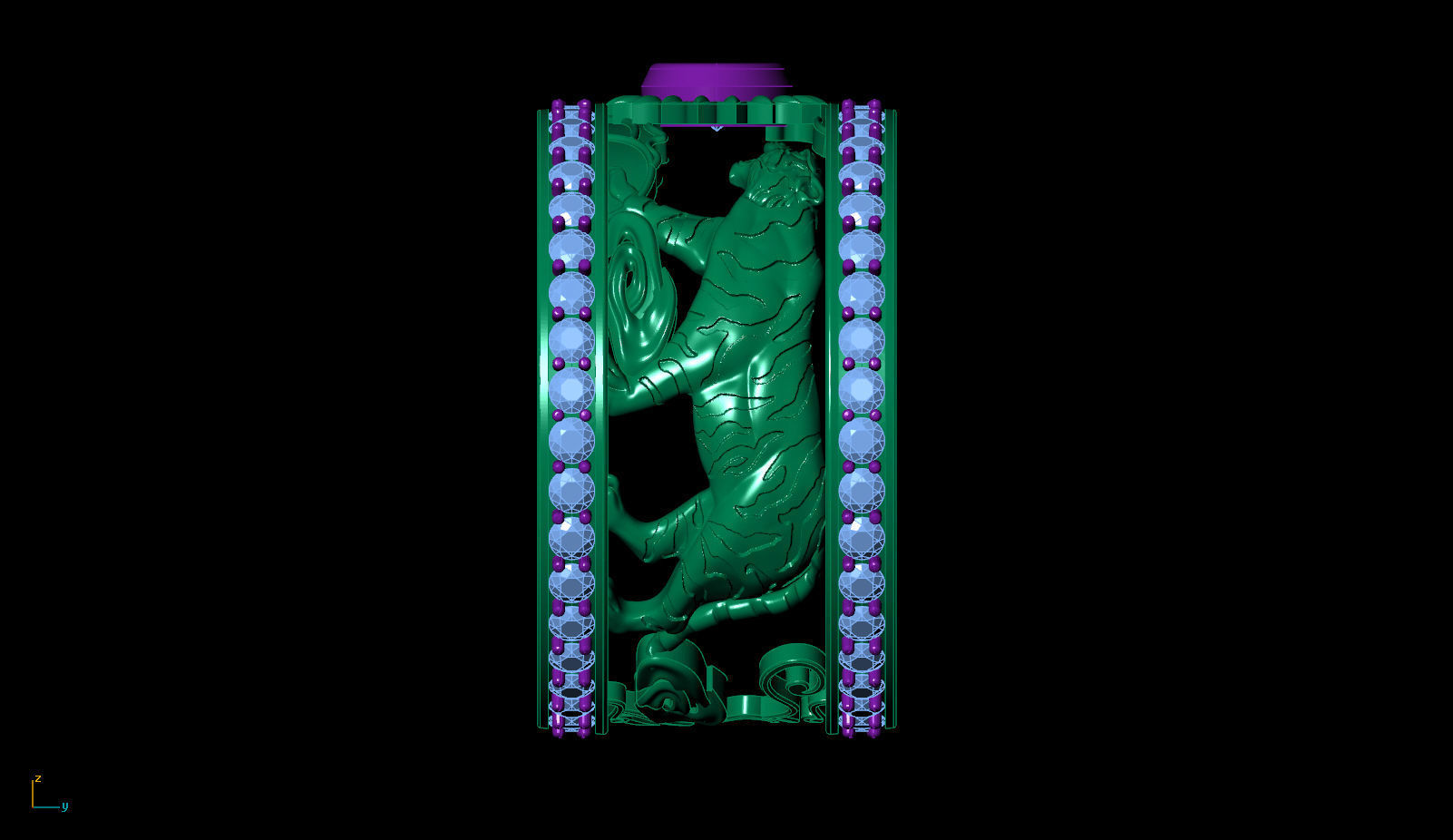 Tiger men ring 3D print model_13