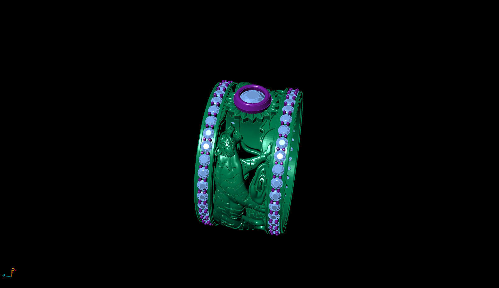 Tiger men ring 3D print model_11