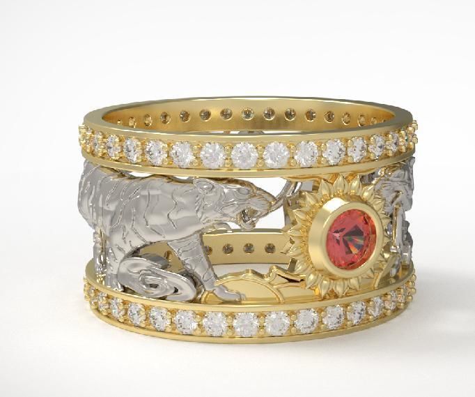 Tiger men ring 3D print model_1