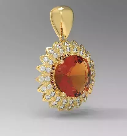 Sunflower diamond pendant