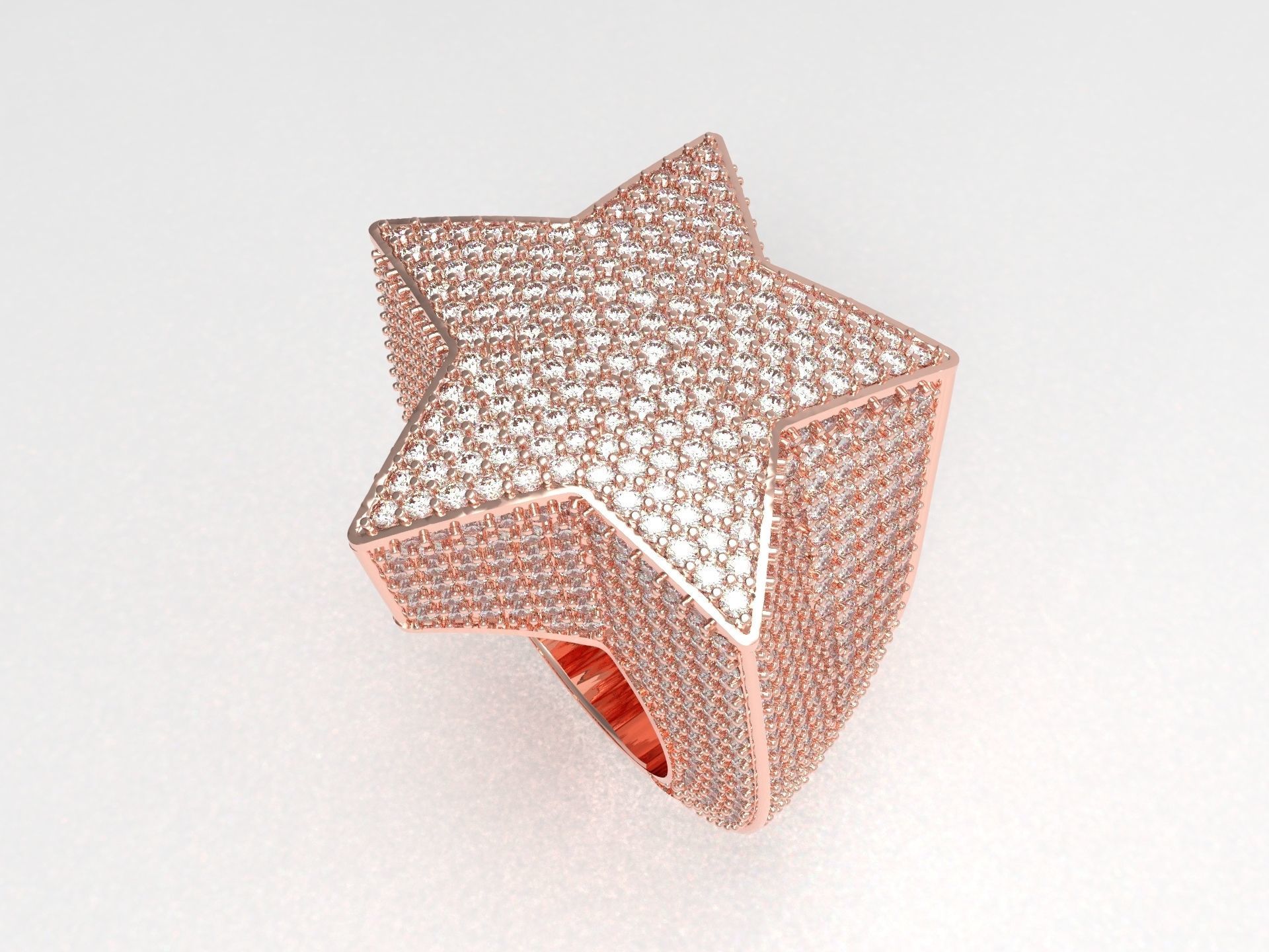 Star ring v6 resizable 3D print model_4