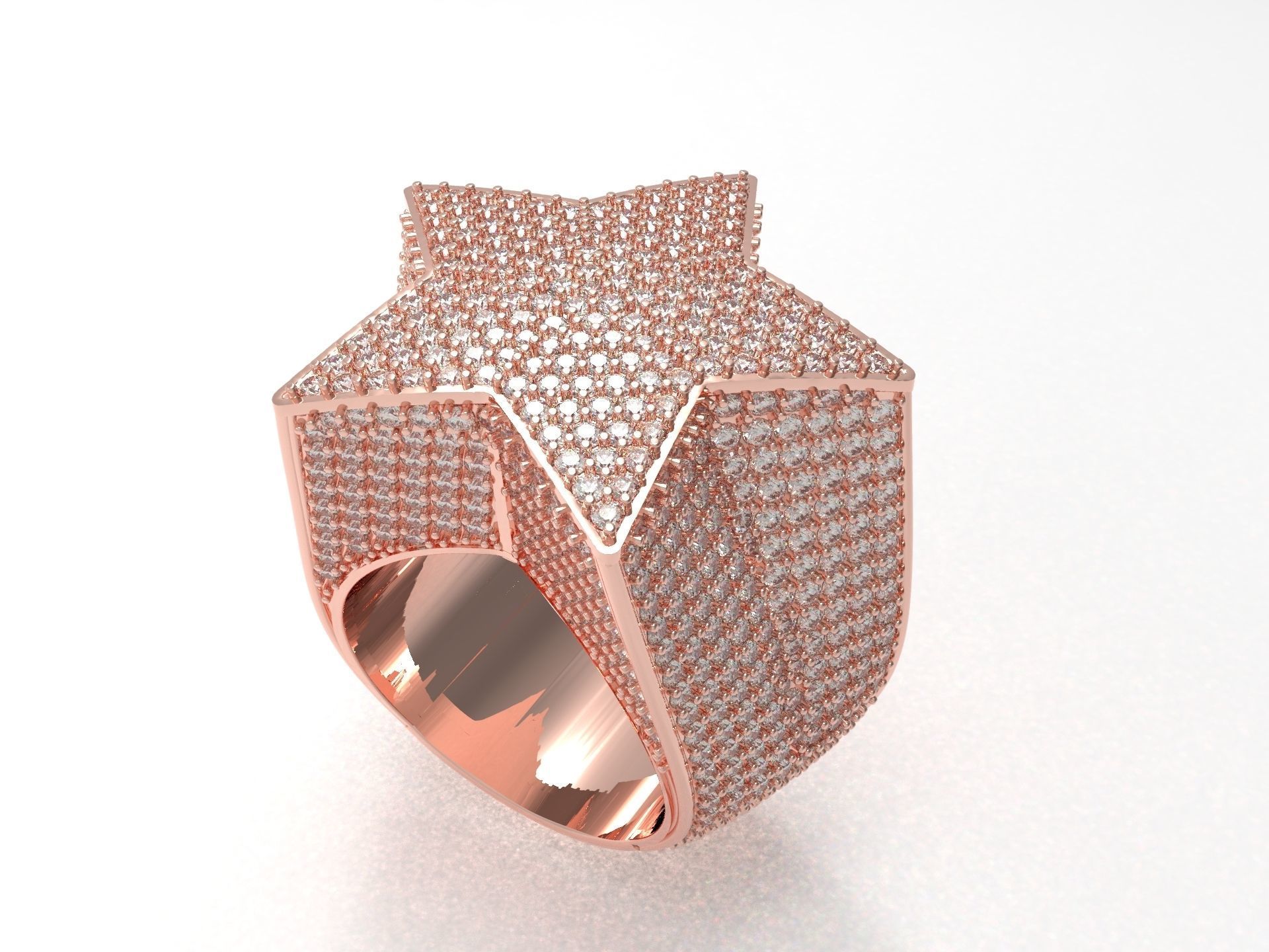 Star ring v6 resizable 3D print model_1