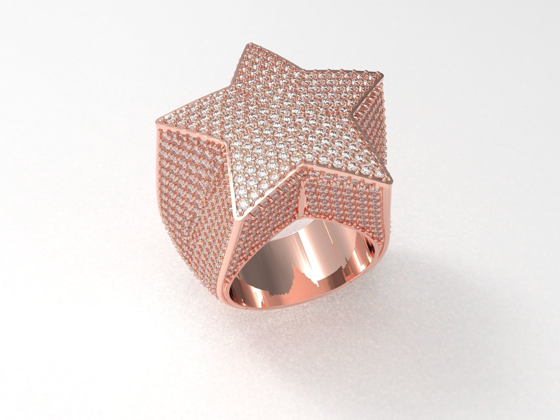 Star ring v6 resizable 3D print model_2