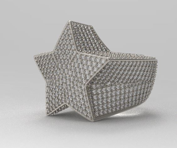 Star ring v6 resizable 3D print model_6