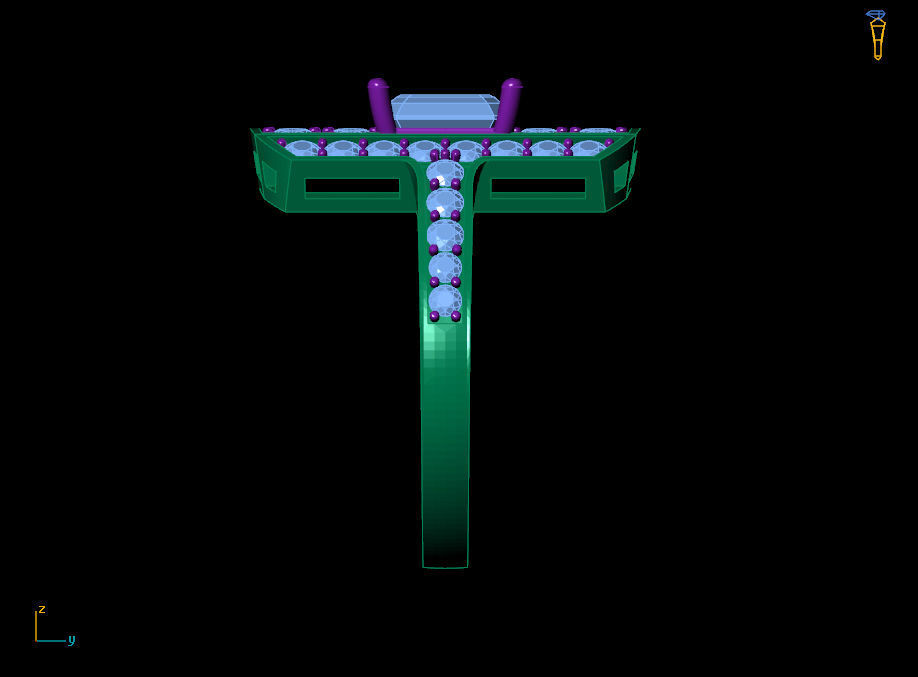 Square diamond ring 3D print model_11