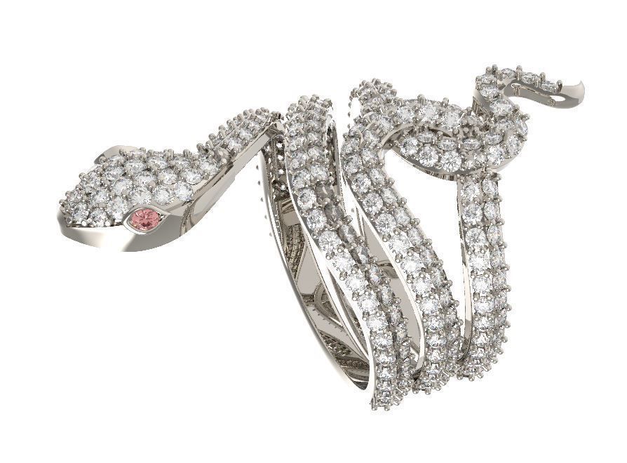 Snake diamond ring 3 3D print model_1