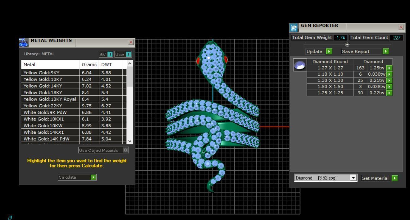 Snake diamond ring 3 3D print model_5