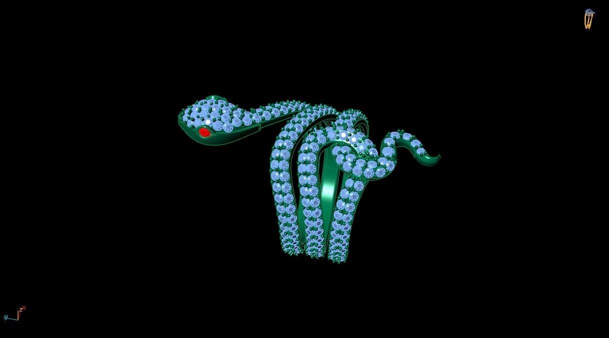 Snake diamond ring 3 3D print model_8