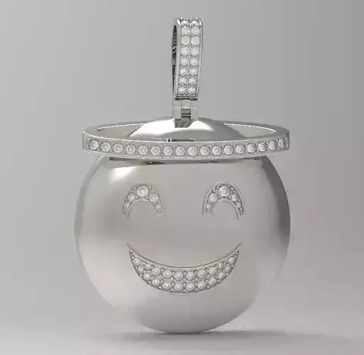 Smiley diamond pendant