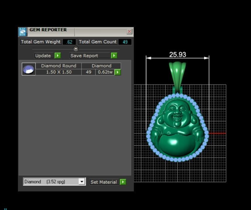 Smile budha diamond nice design 3D print model_9