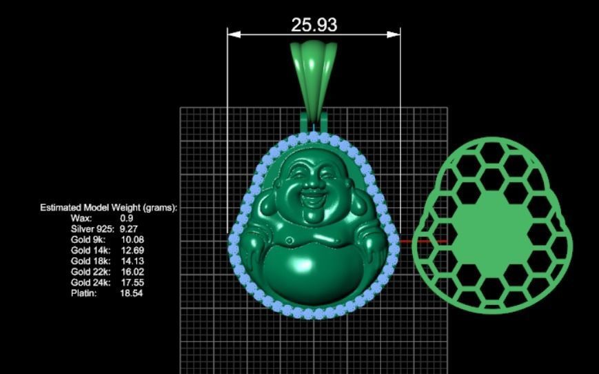 Smile budha diamond nice design 3D print model_7