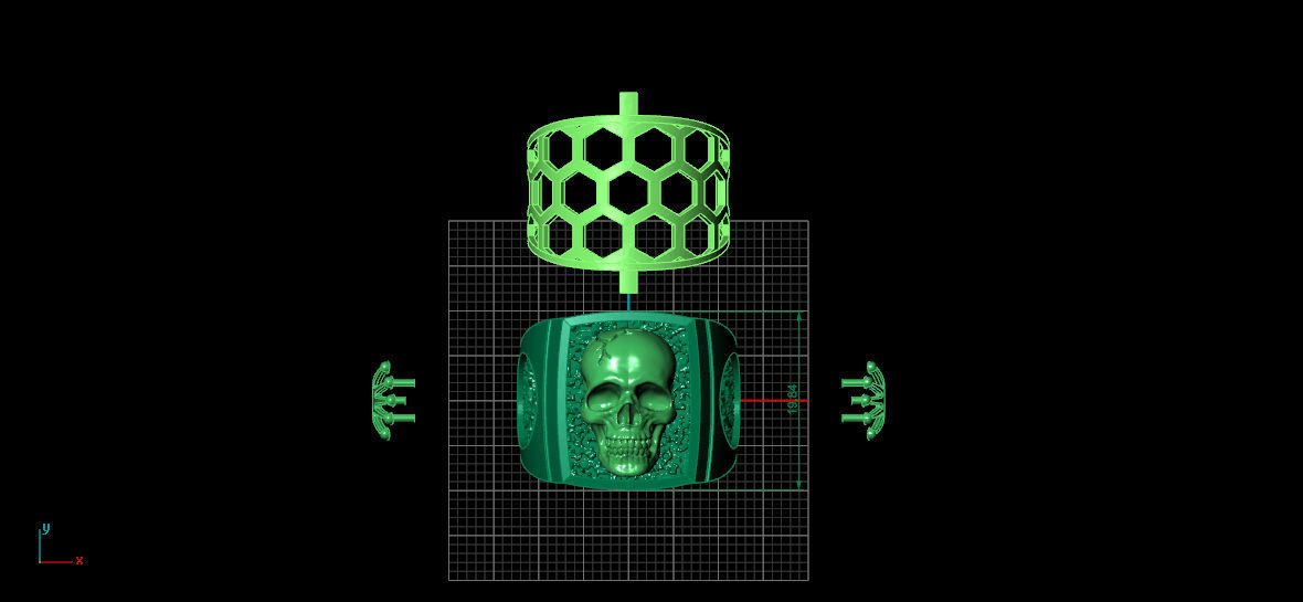 Skull men ring 3D print model_3