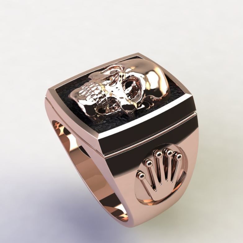 Skull men ring 3D print model_1