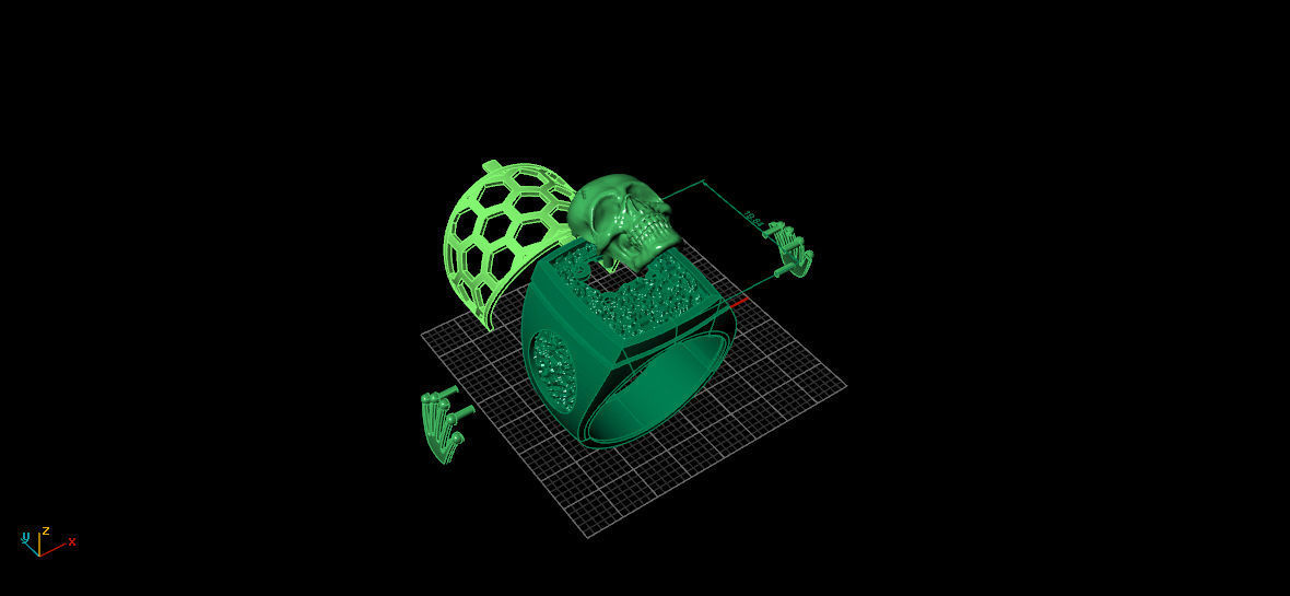 Skull men ring 3D print model_5