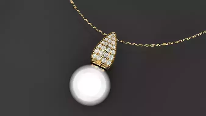 Pearl diamond pendant 2