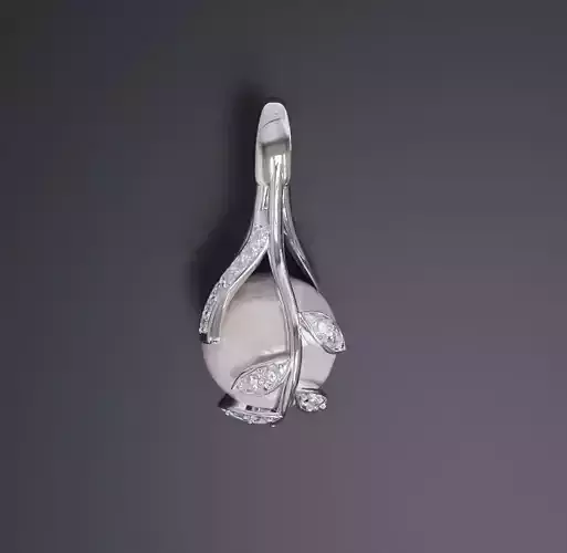 Pearl leaf natural earrings