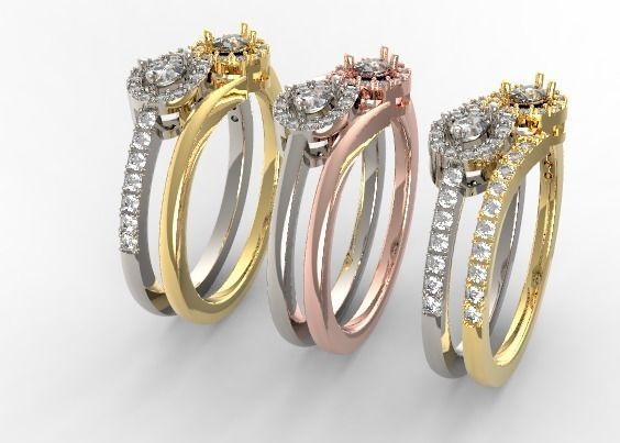 Pear cut diamond ring 1 3D print model_7