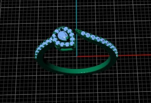 Pear cut diamond ring 1 3D print model_9