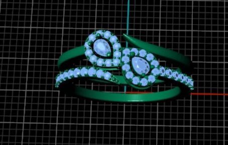 Pear cut diamond ring 1 3D print model_12