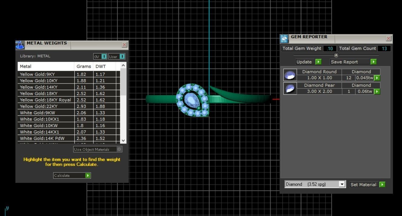 Pear cut diamond ring 1 3D print model_10