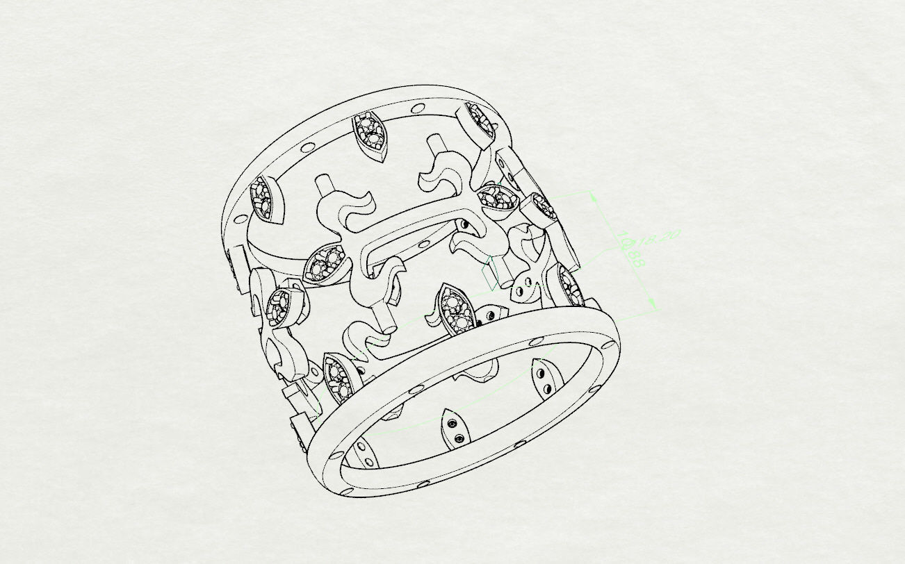 Patek phillip big version ring 3D print model_7