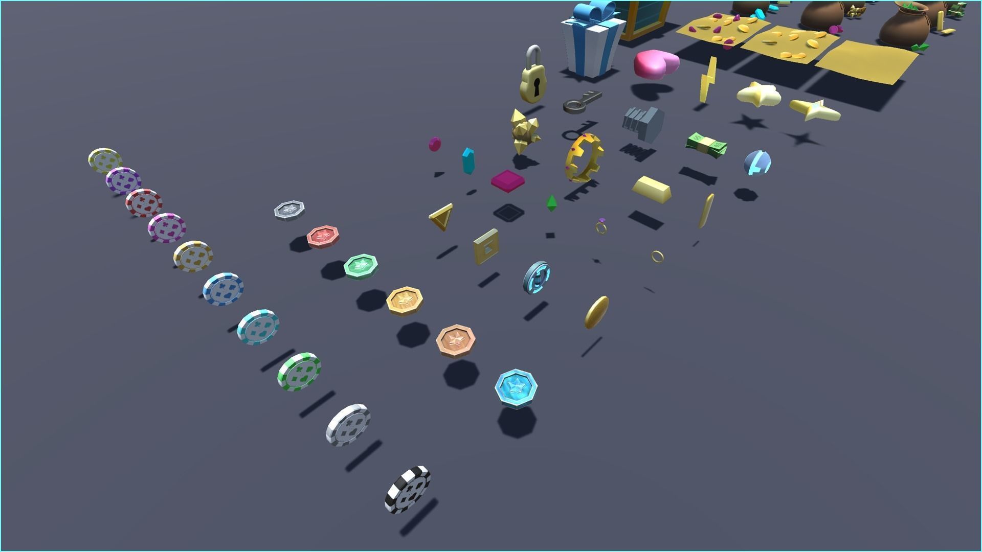 Game Currency Pack Low-poly 3D model_7