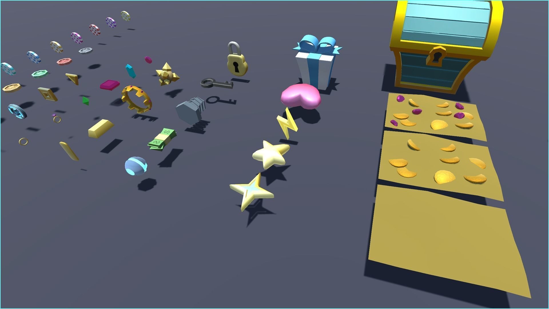 Game Currency Pack Low-poly 3D model_8