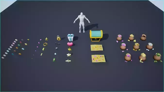 Game Currency Pack Low-poly 3D model