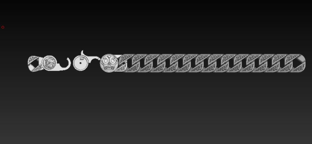 Oldschool skull bracelet 3D print model_11