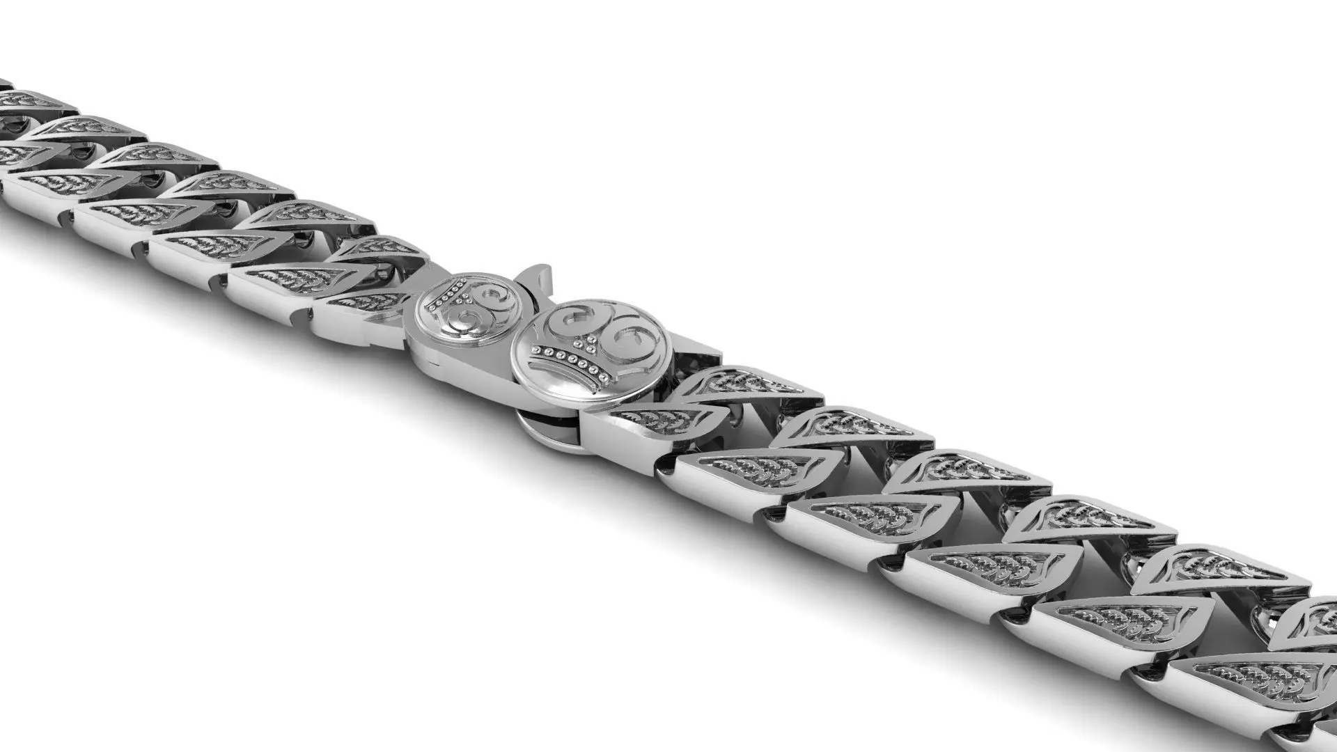 Oldschool skull bracelet 3D print model_0