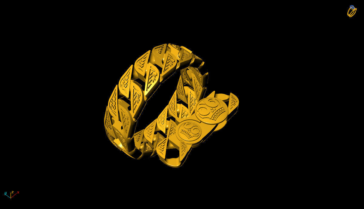 Oldschool skull bracelet 3D print model_15