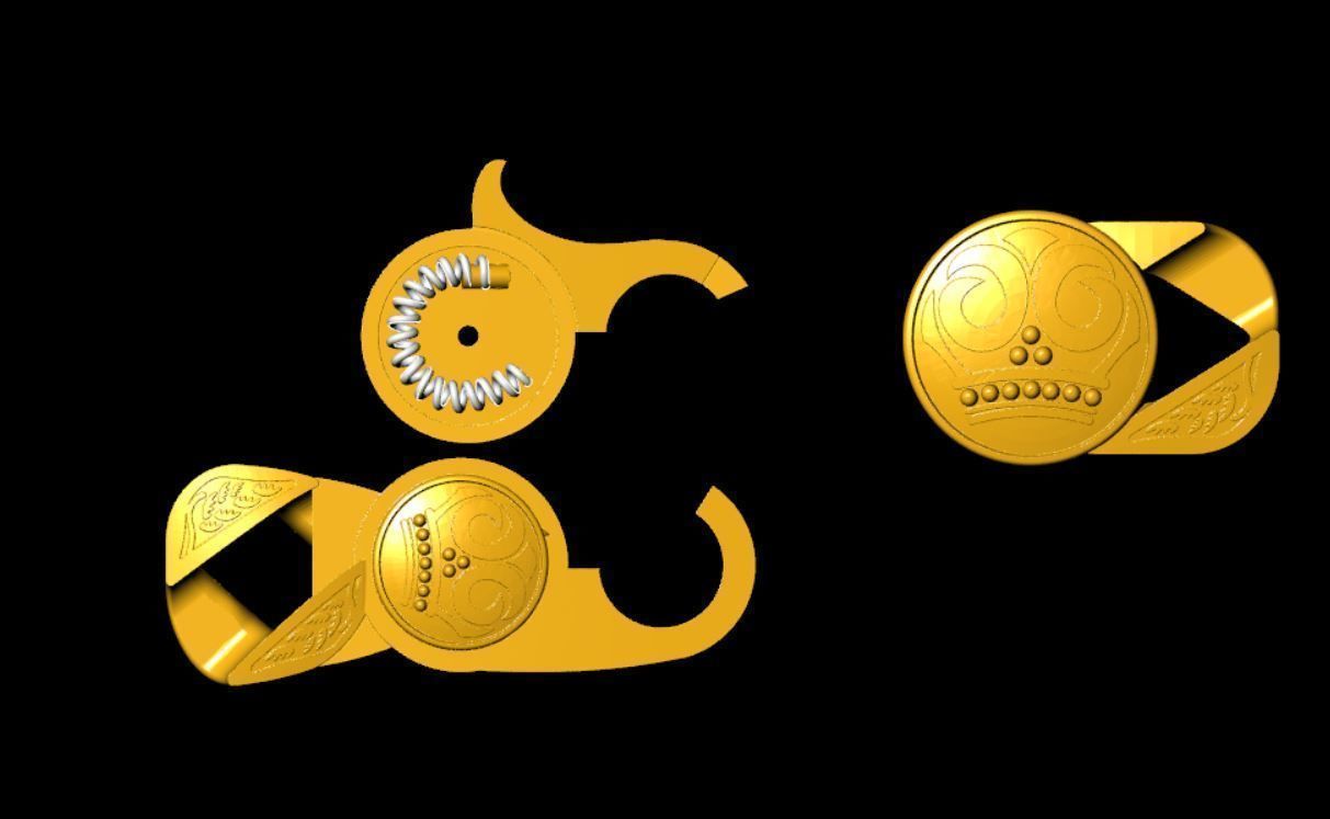 Oldschool skull bracelet 3D print model_9