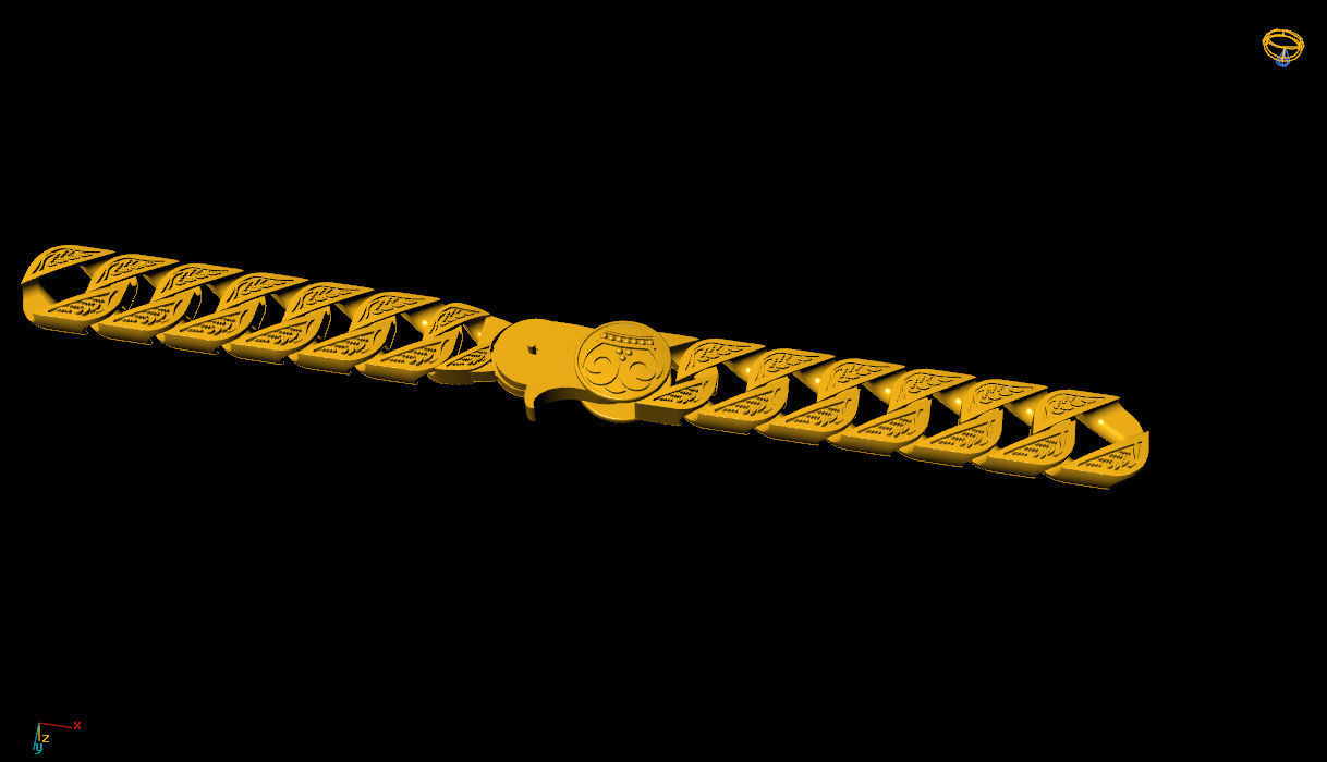 Oldschool skull bracelet 3D print model_14