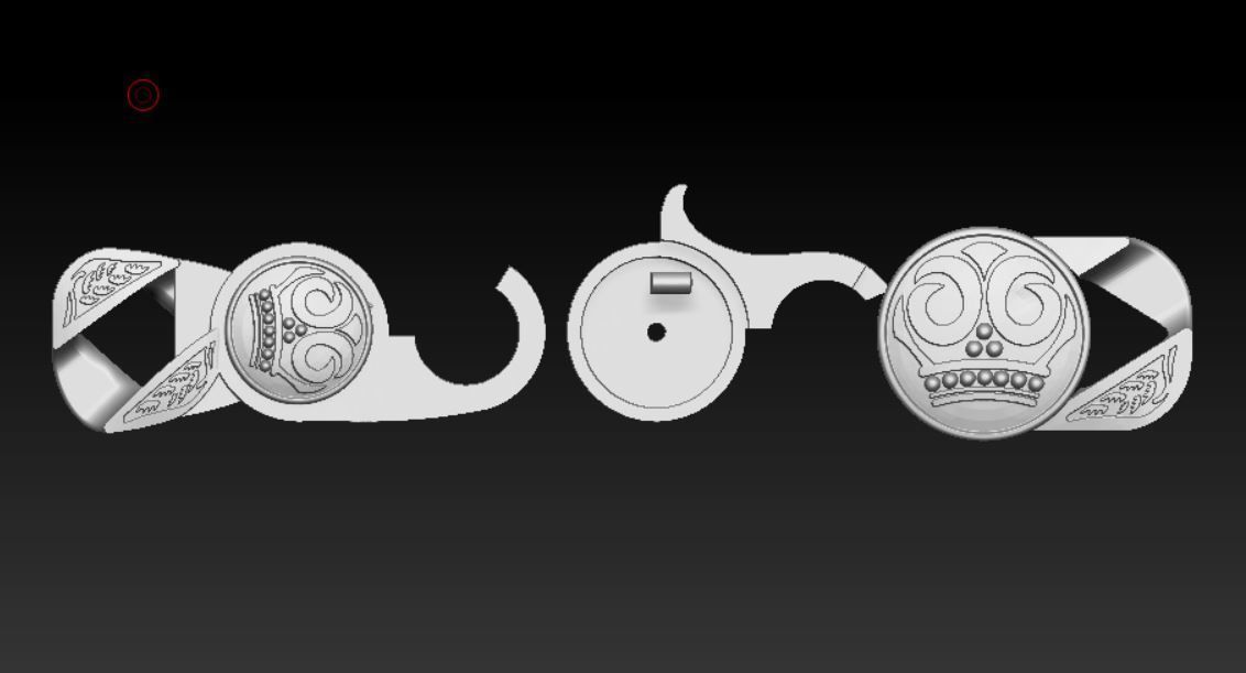 Oldschool skull bracelet 3D print model_4