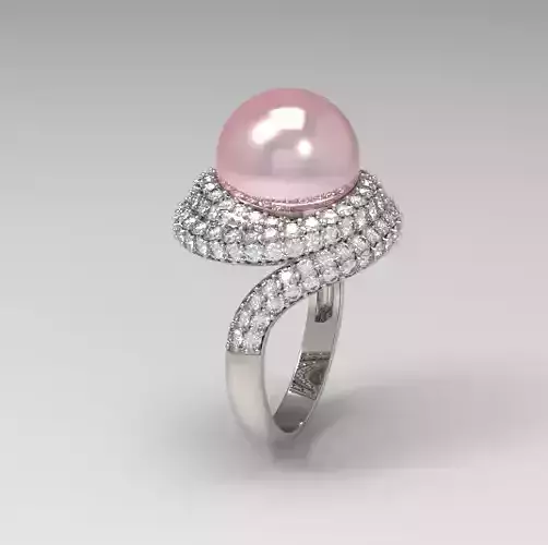 Nice pearl diamond ring design