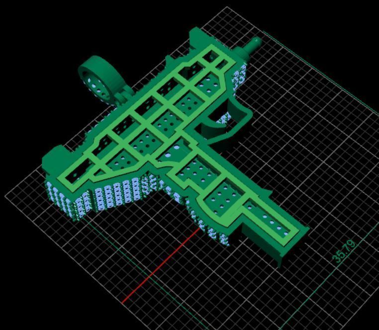 Mini uzi gun pendant 3D print model_8