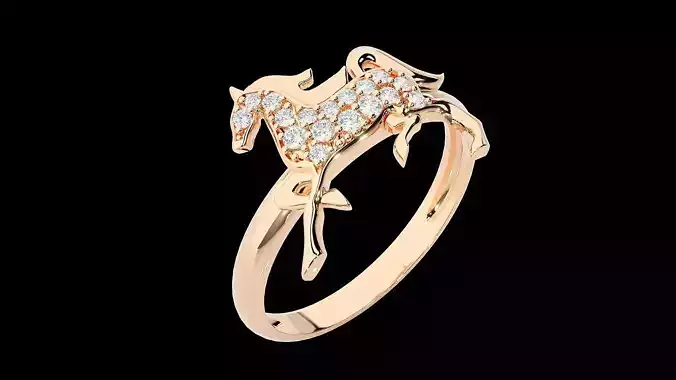 Horse Diamond Ring 3dm stl renders details 3D print model