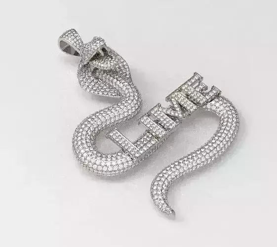 Lime snake diamond pendant
