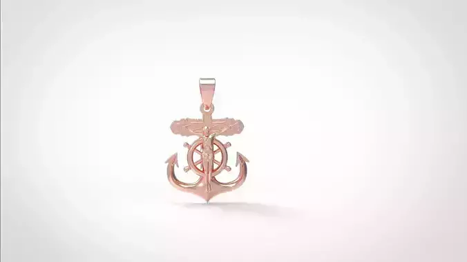 Jesus anchor cross pendant
