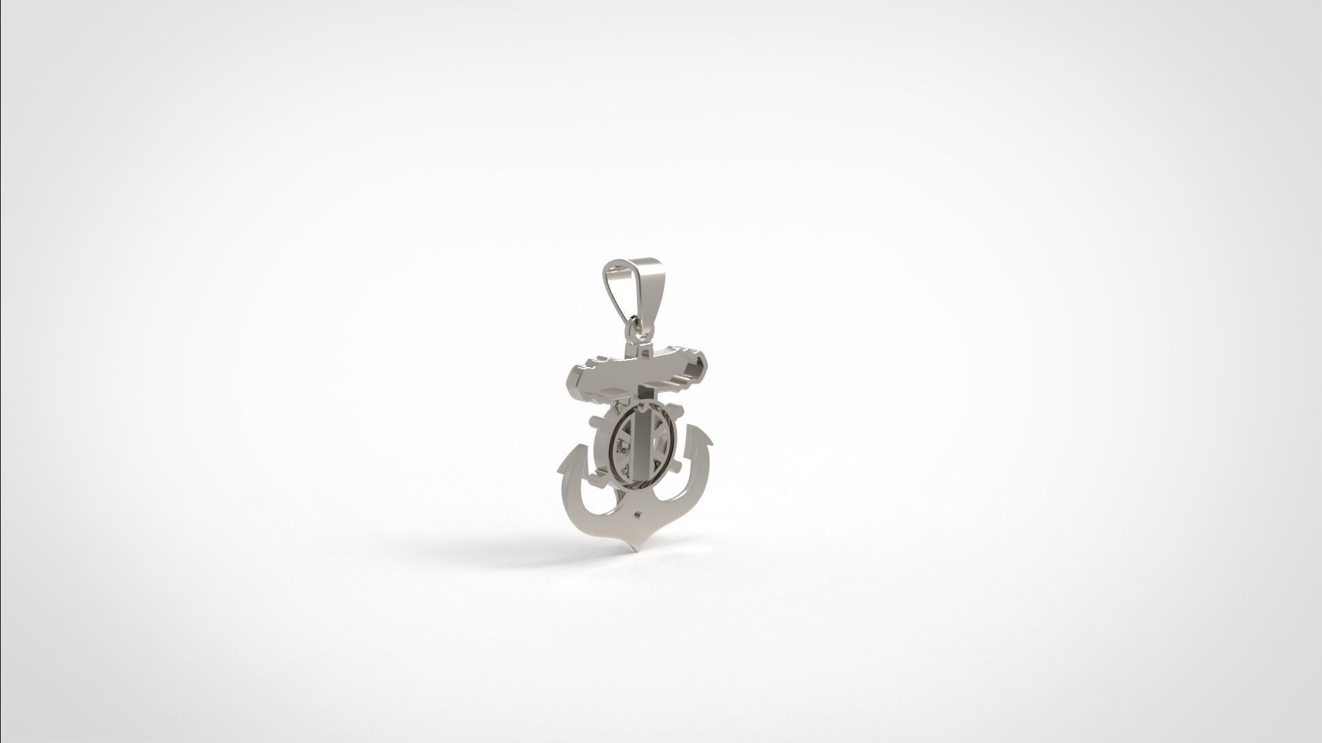 Jesus anchor cross pendant 3D print model_10